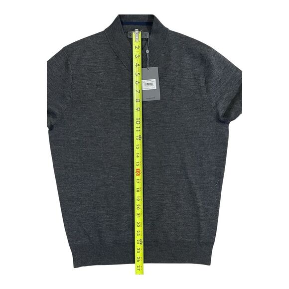 G/Fore G4 Golf‎ Sweater Sleeve Logo 1/4 Zip Small Charcoal Wool NWT MSRP $255 - Picture 3 of 6